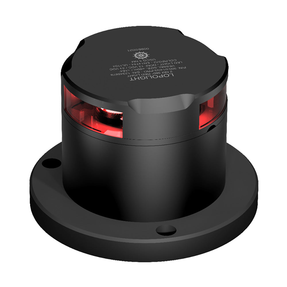 Lopolight 200-014G2-PRO-I 360-Degree Red Nav Light w/De-Icing Function - Black Housing