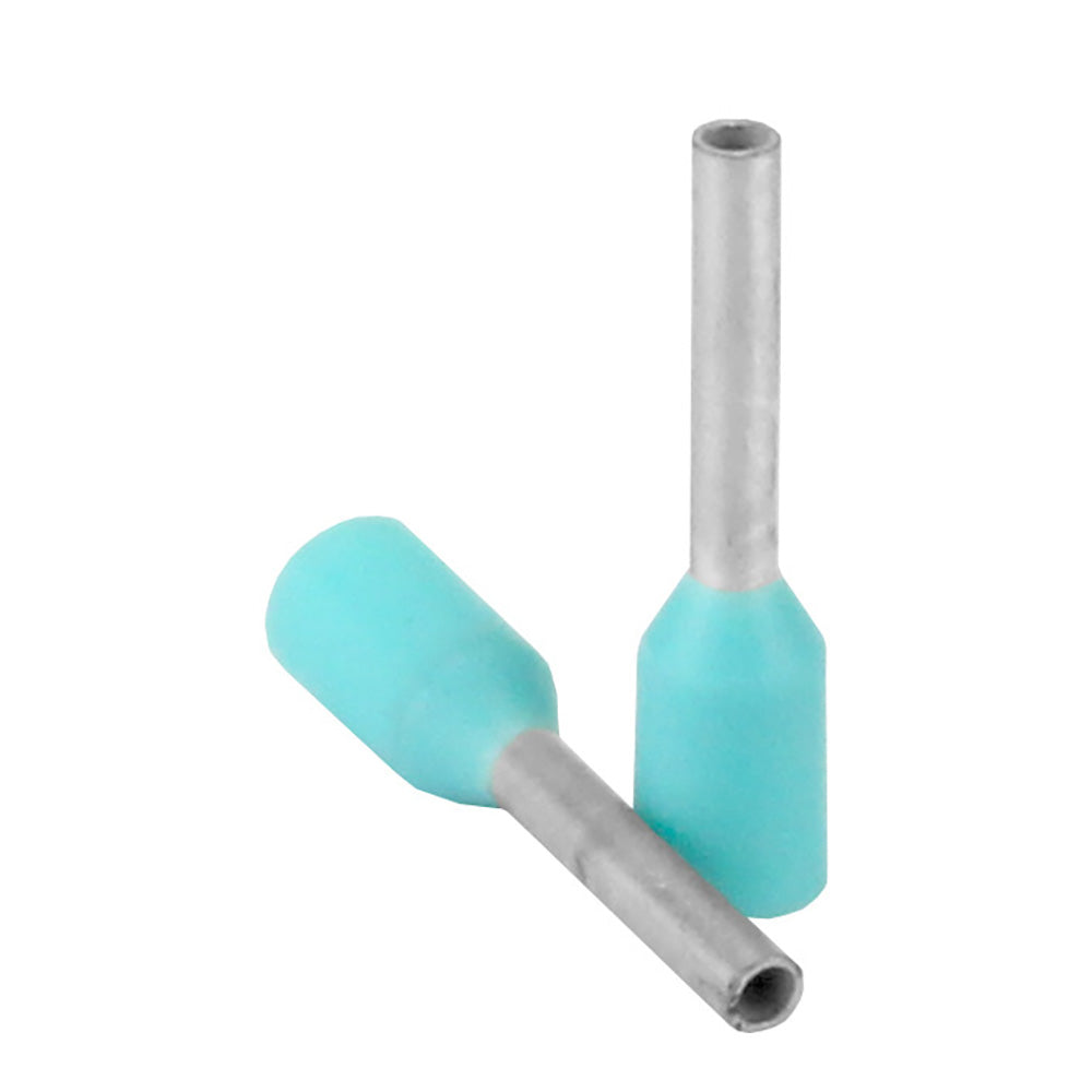 Pacer TFRL24-6MM-25 Turquoise 22-24 AWG Wire Ferrule - 6mm Length - 25 Pack