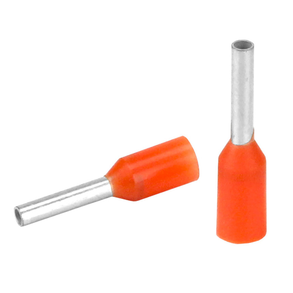 Pacer TFRL22-6MM-25 Orange 20-22 AWG Wire Ferrule - 6mm Length - 25 Pack