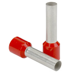 Pacer TFRL16-8MM-25 Red 16 AWG Wire Ferrule - 8mm Length - 25 Pack