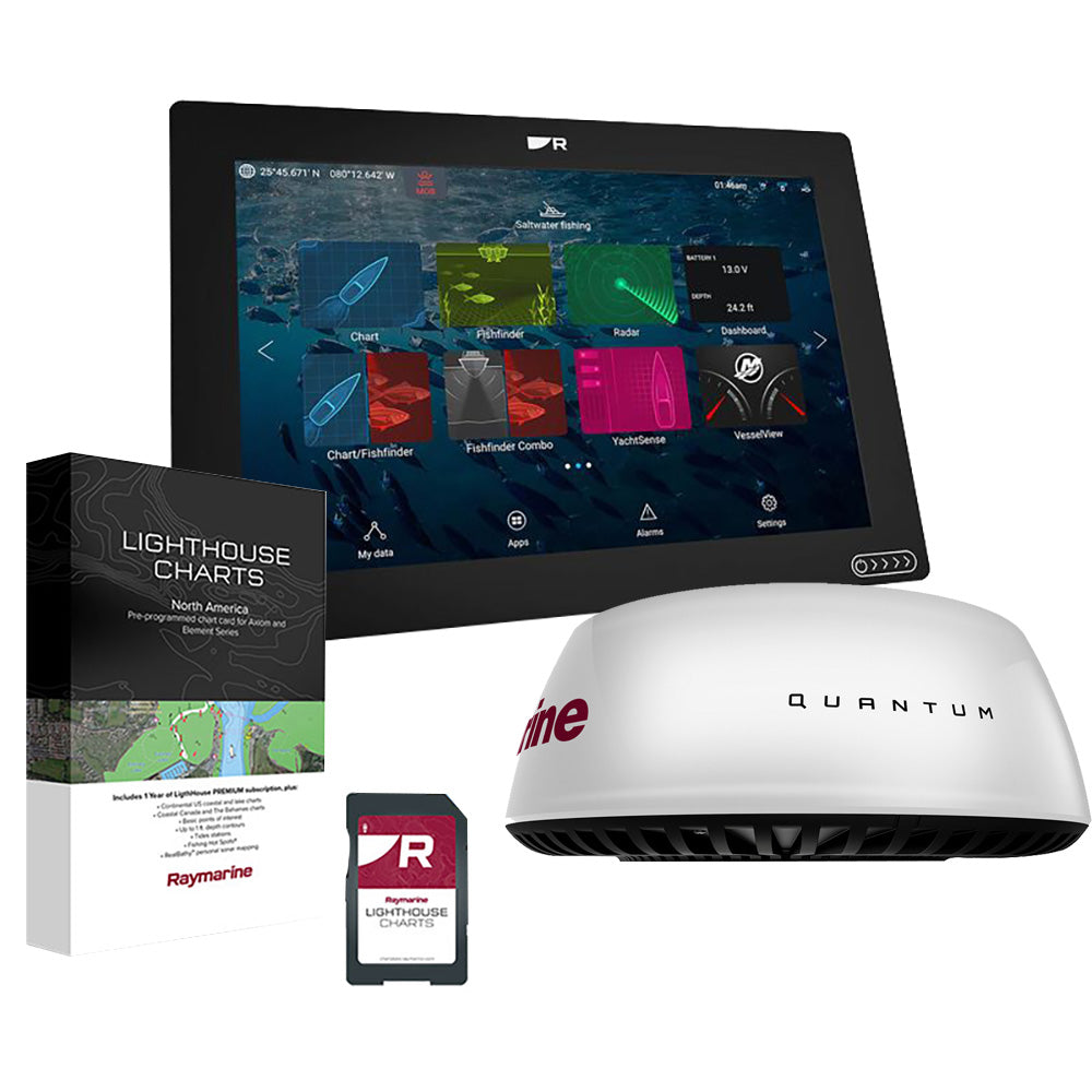 Raymarine T70590 Axiom+ 12 RV Chartplotter/Fishfinder w/ Quantum Q24C Radar Bundle