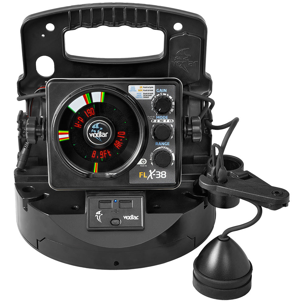Vexilar PPEL38BB FLX-38 BB Pro Pack Elite w/Broad Band Ice Ducer & Lithium Battery