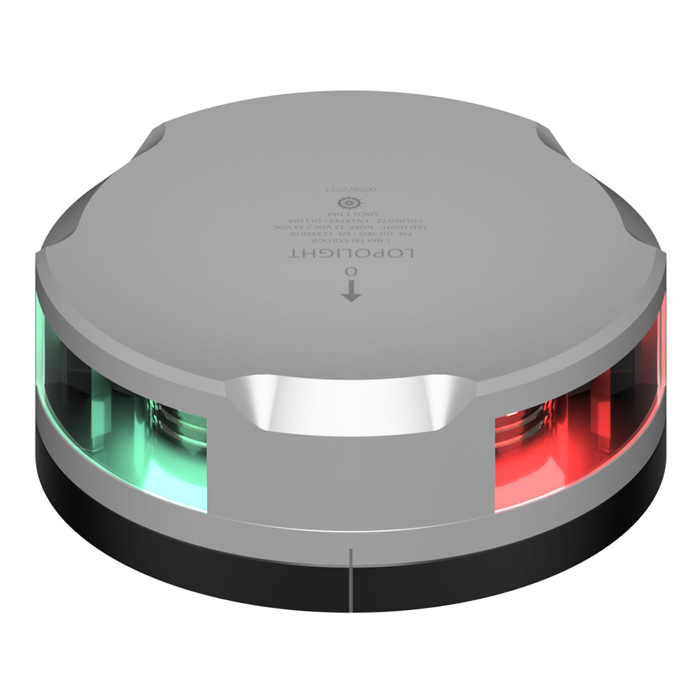 Lopolight 101-005-FB Tri-Color Nav Light - 1NM - Silver Housing w/FB Base