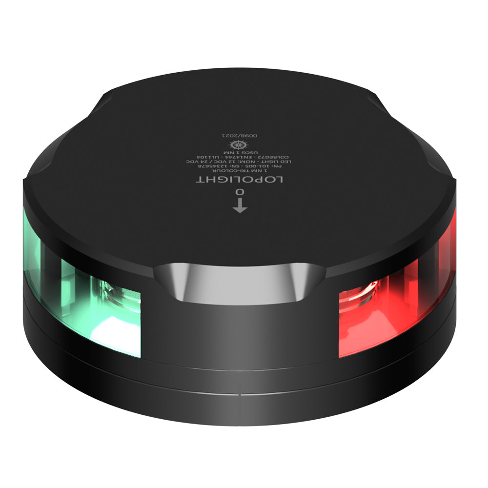 Lopolight 101-005-FB-B Tri-Color Nav Light - 1NM - Black Housing w/FB Base