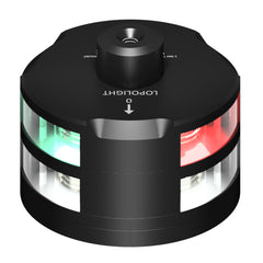 Lopolight 101-009W-FB-B Tri-Color Anchor Light w/Windex Mount - 1NM - Black Housing w/FB Base