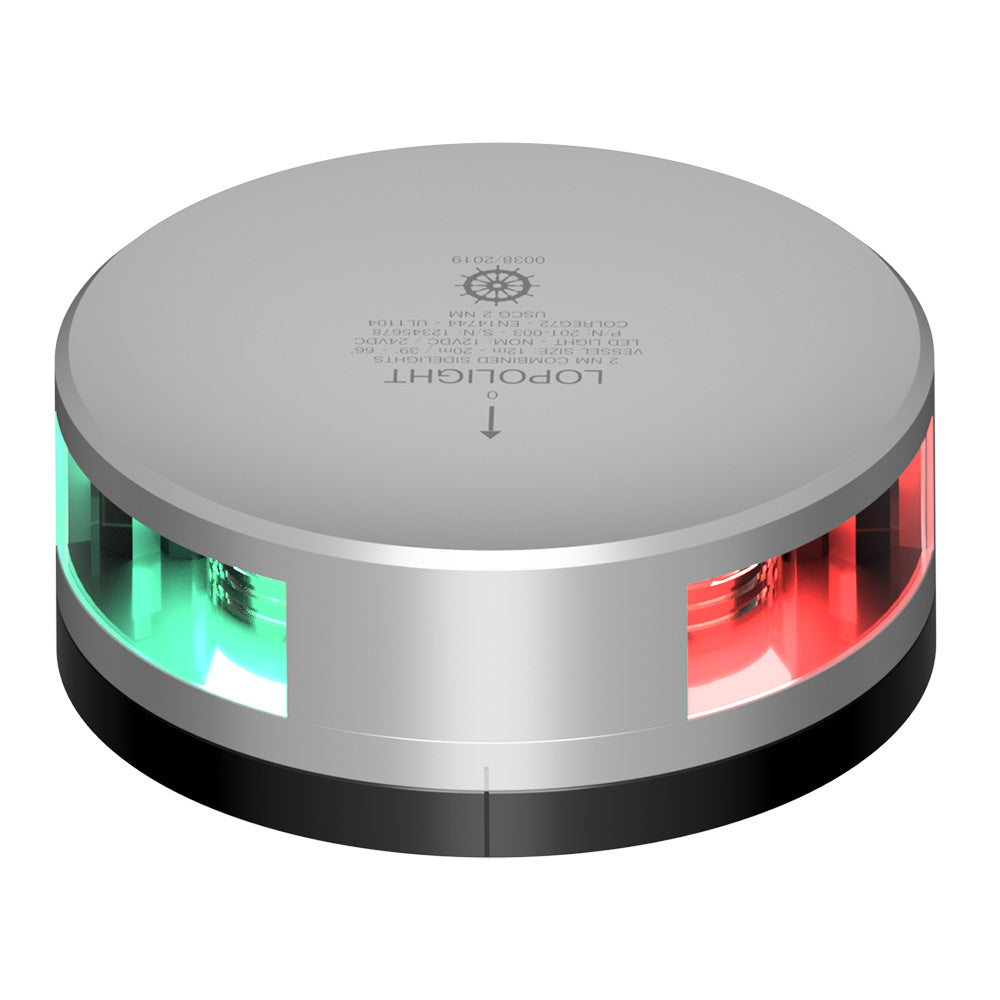 Lopolight 201-003-FB Combined Sidelight - 2NM - Silver Housing w/FB Base