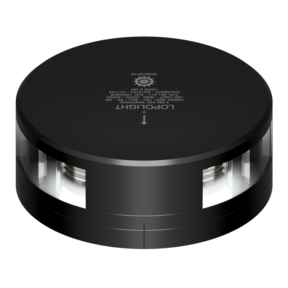 Lopolight 201-011KL-FB-B Masthead Light - 3NM - Black Housing w/FB Base