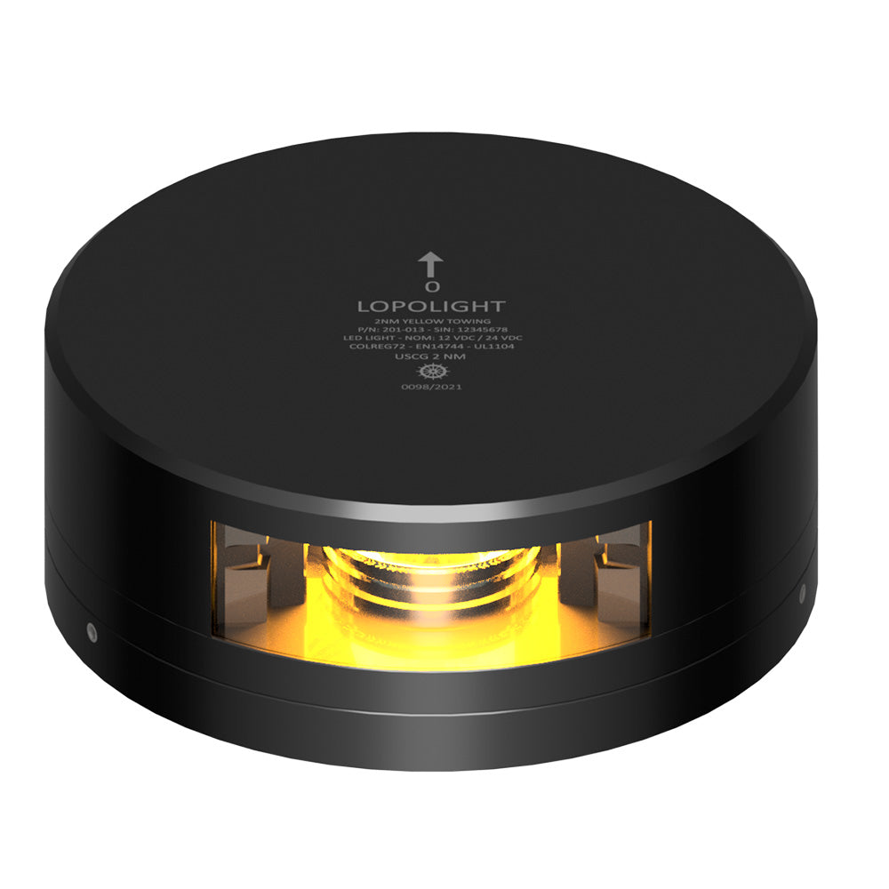 Lopolight 201-013-FB-B Yellow Towing Light - 2NM - Black Housing w/FB Base