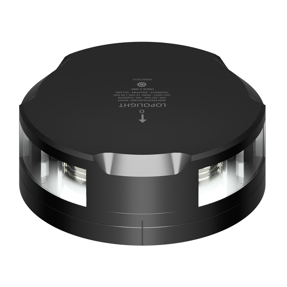 Lopolight 201-020-FB-B Masthead/360-Degree Light - 2NM - Black Housing w/FB Base
