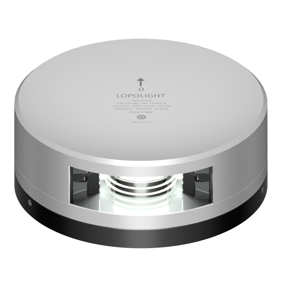 Lopolight 301-005-FB Stern Light - 2NM - Silver Housing w/FB Base