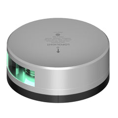 Lopolight 301-008-FB Green Starboard Light - 2NM - Silver Housing w/FB Base