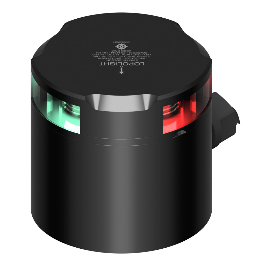 Lopolight 201-005-B TB Tri-Color Nav Light - 2NM - Black Housing w/IP68 POM Base & Connector