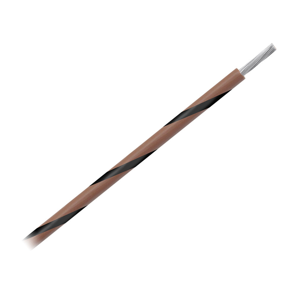 Pacer WUL14BR-0-500 14 AWG Gauge Striped Marine Wire 500' Spool - Brown w/Black Stripe