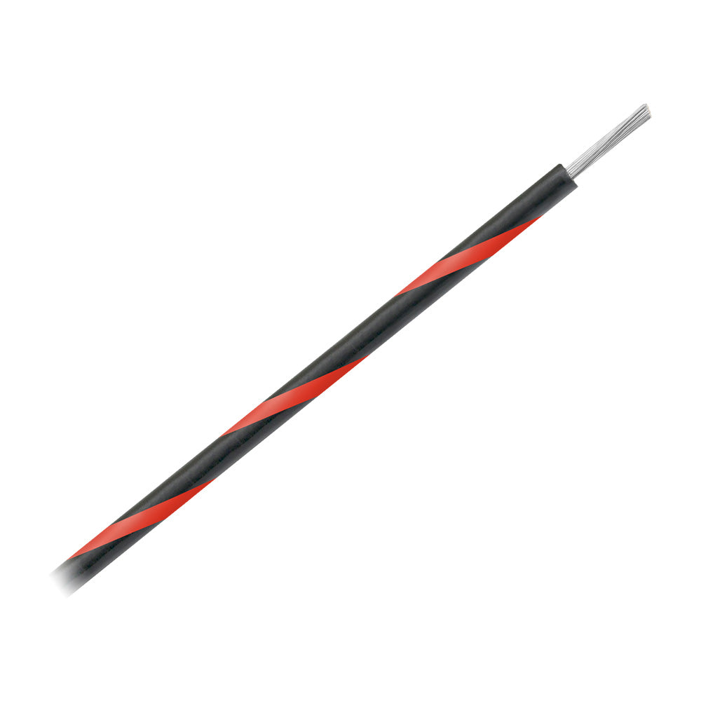 Pacer WUL16BK-2-1000 16 AWG Gauge Striped Marine Wire 1000' Spool - Black w/Red Stripe