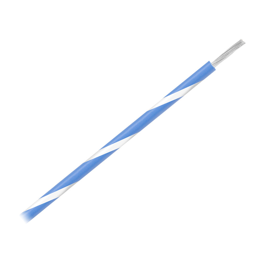 Pacer WUL16BL-9-500 16 AWG Gauge Striped Marine Wire 500' Spool - Blue w/White Stripe