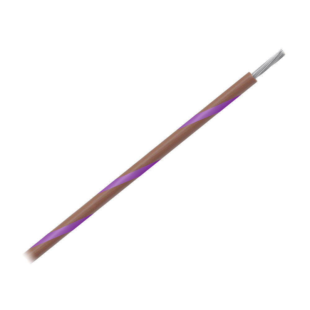Pacer WUL16BR-7-500 16 AWG Gauge Striped Marine Wire 500' Spool - Brown w/Violet Stripe