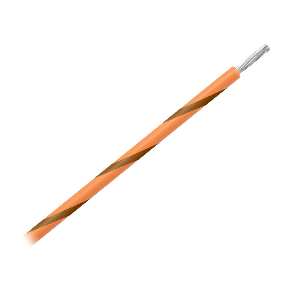 Pacer WUL14OR-1-500 14 AWG Gauge Striped Marine Wire 500' Spool - Orange w/Brown Stripe