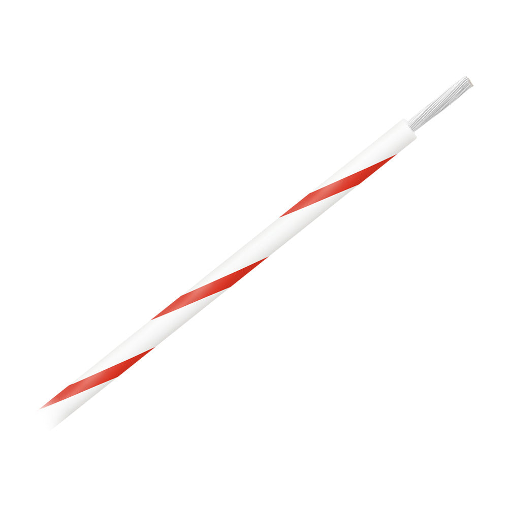 Pacer WUL14WH-2-500 14 AWG Gauge Striped Marine Wire 500' Spool - White w/Red Stripe