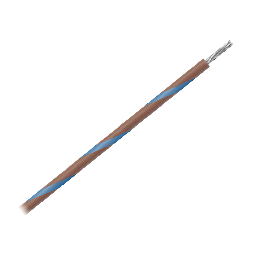 Pacer WUL16BR-6-500 16 AWG Gauge Striped Marine Wire 500' Spool - Brown w/Blue Stripe