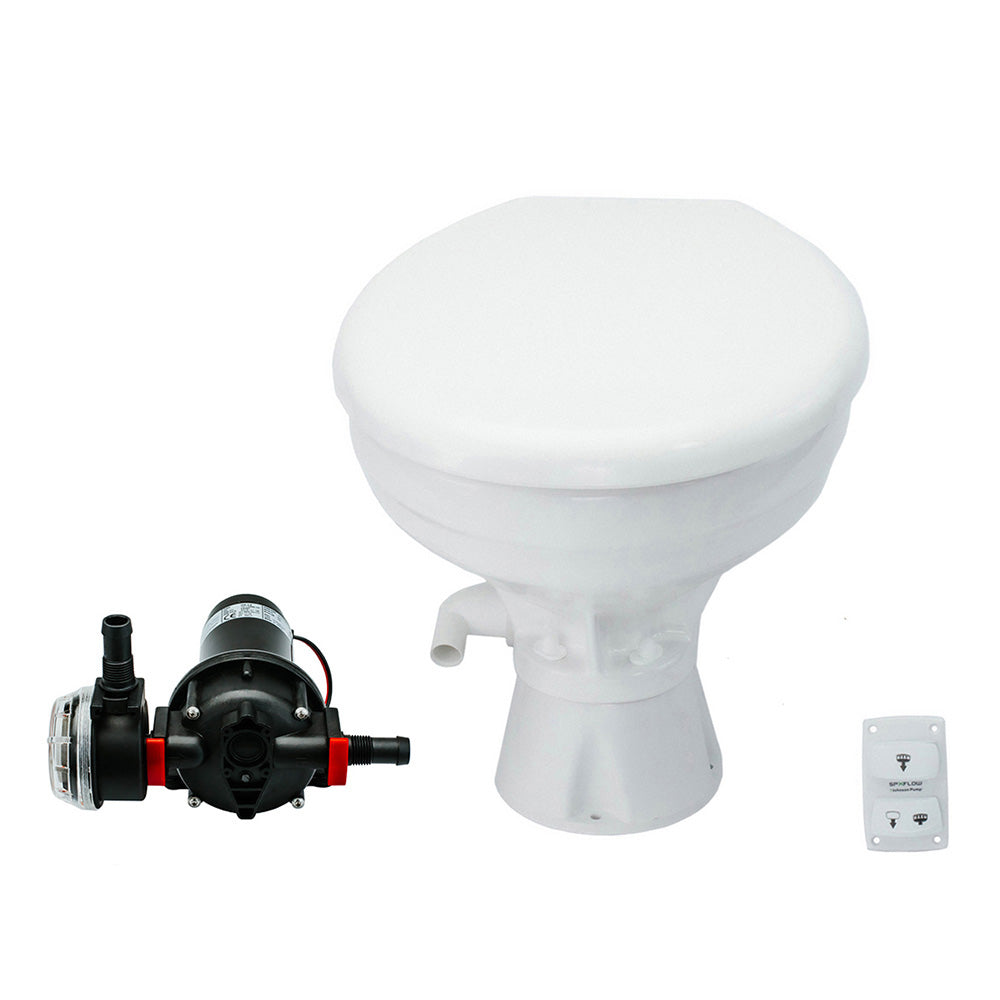 Johnson Pump 80-47232-02 AquaT Toilet Silent Electric &ndash; Comfort - 24V w/Pump