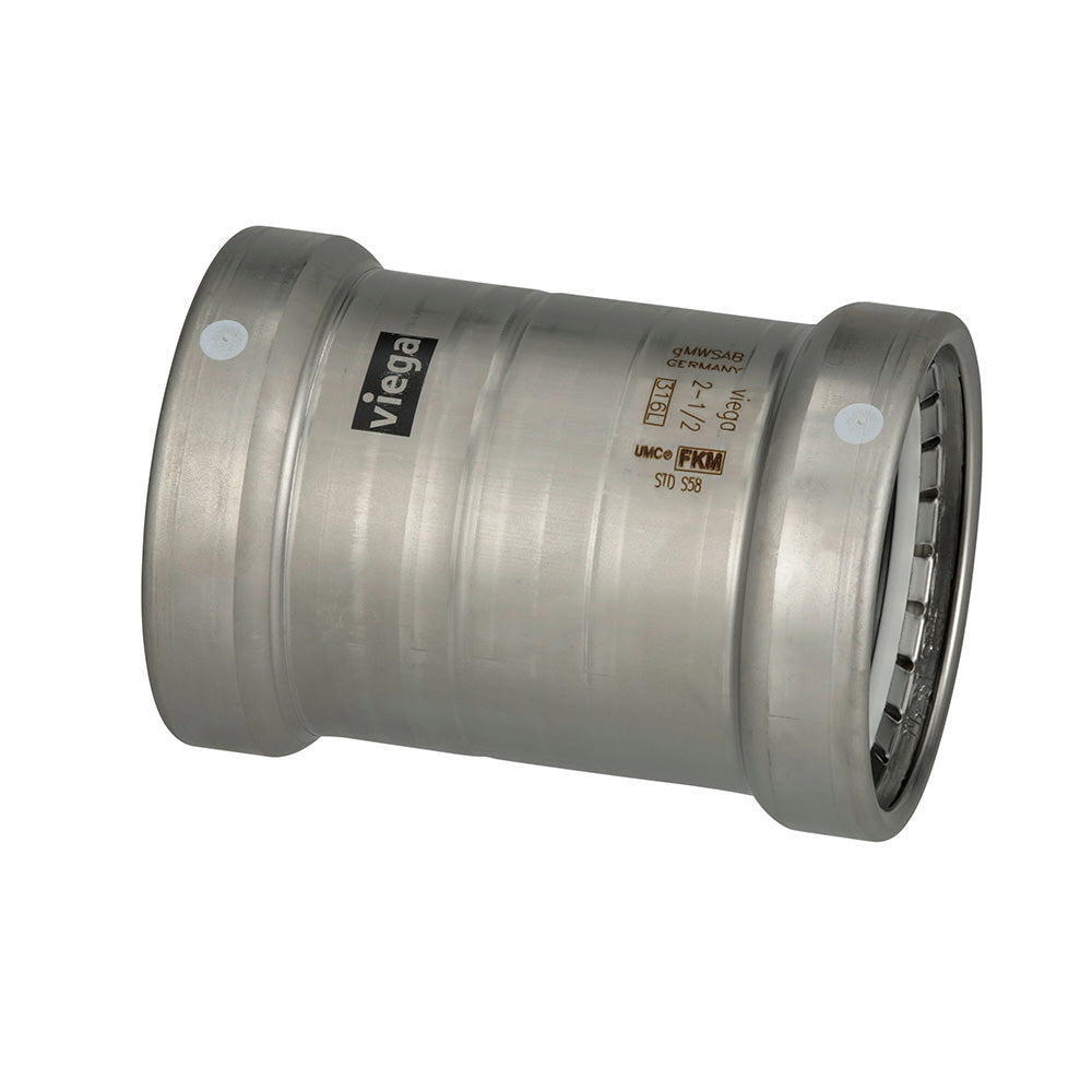 Viega 98360 MegaPress 316 FKM 2-1/2" Slip Coupling w/o Stop