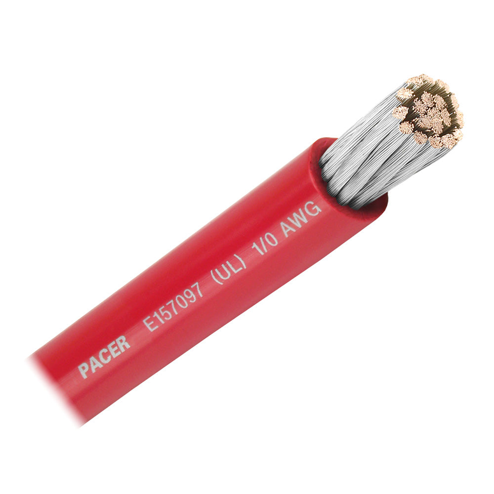 Pacer WUL1/0RD-50 Red 1/0 AWG Battery Cable - 50'