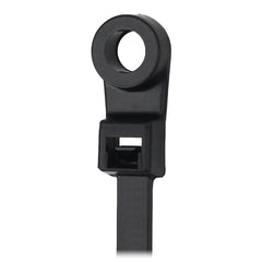 Pacer CTMR2S-100BK 8" Cable Tie w/Mounting Ring - Black - 50lb Tensile Strength - 2" Bundle Diameter - 100 Piece Bag