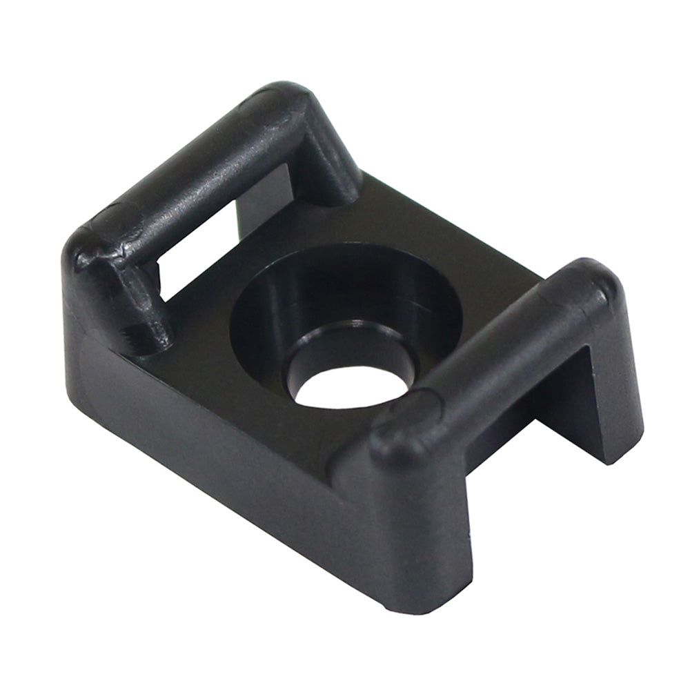 Pacer CTM3S10BK-100 Screw Down Cable Tie Mount - #10 Screw Mount Method - Black - 100 Pack