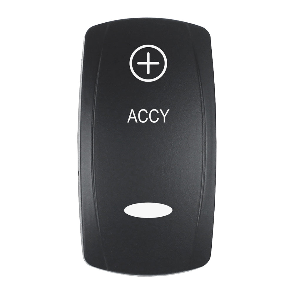 Pacer EV2LE-ACC Actuator - 'ACCY' f/V Series Contura Switches - Black - Laser Etched (Top/Bottom Light)