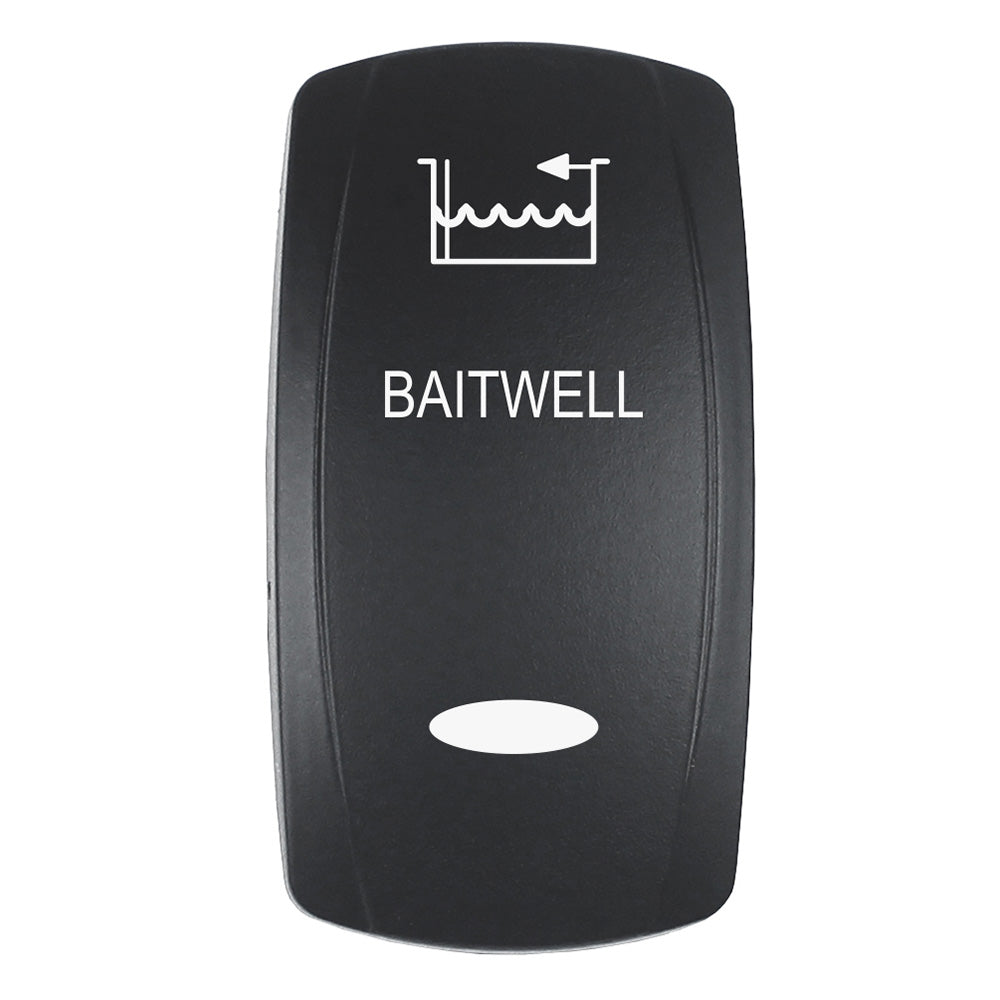 Pacer EV2LE-BTWL Actuator - 'BAITWELL' f/V Series Contura Switches - Black - Laser Etched (Top/Bottom Light)