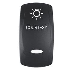 Pacer EV2LE-CTSY Actuator - 'COURTESY' f/V Series Contura Switches - Black - Laser Etched (Top/Bottom Light)