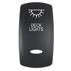 Pacer EV2LE-DECK Actuator - 'DECK LIGHTS' f/V Series Contura Switches - Black - Laser Etched (Top/Bottom Light)