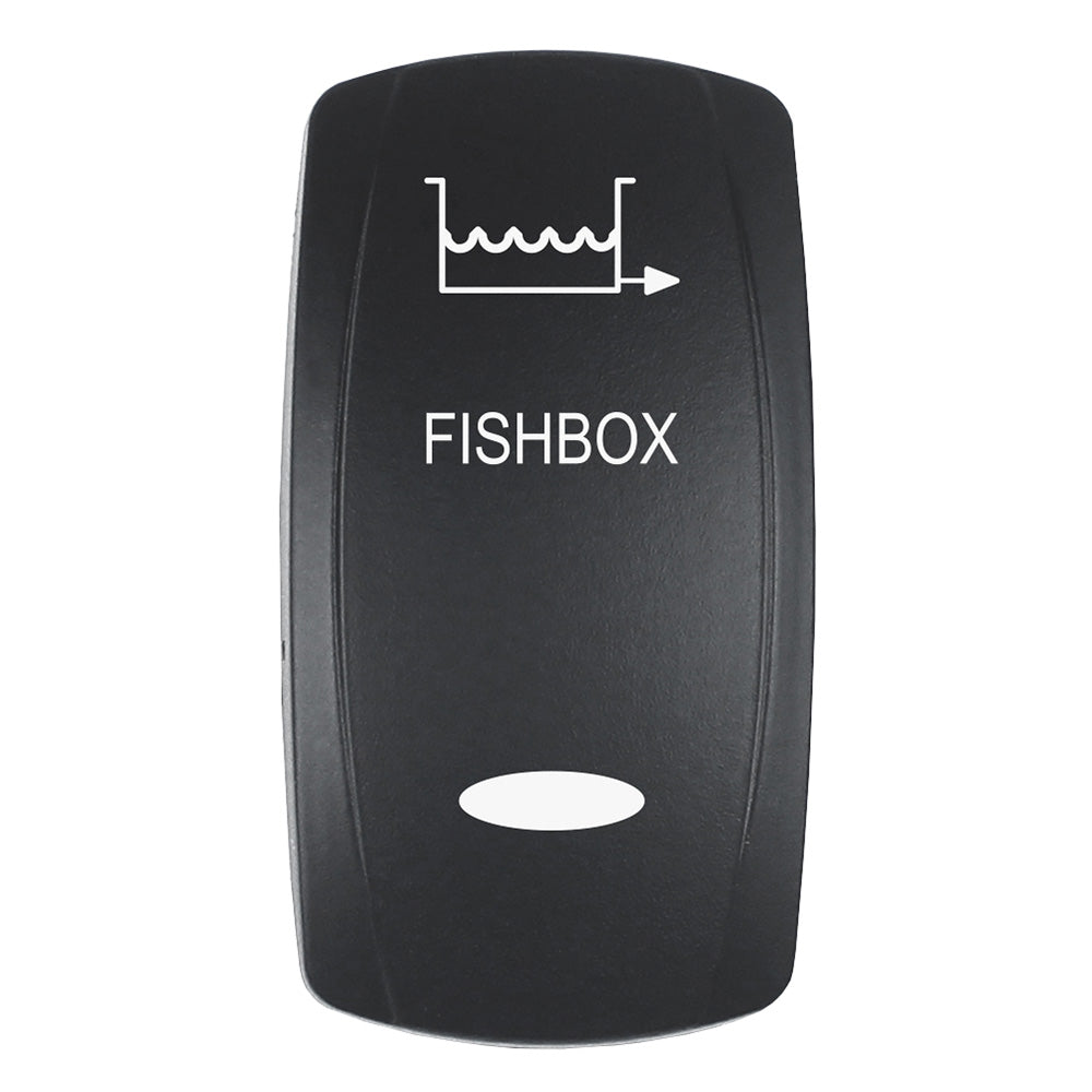 Pacer EV2LE-FBX Actuator - 'FISHBOX' f/V Series Contura Switches - Black - Laser Etched (Top/Bottom Light)