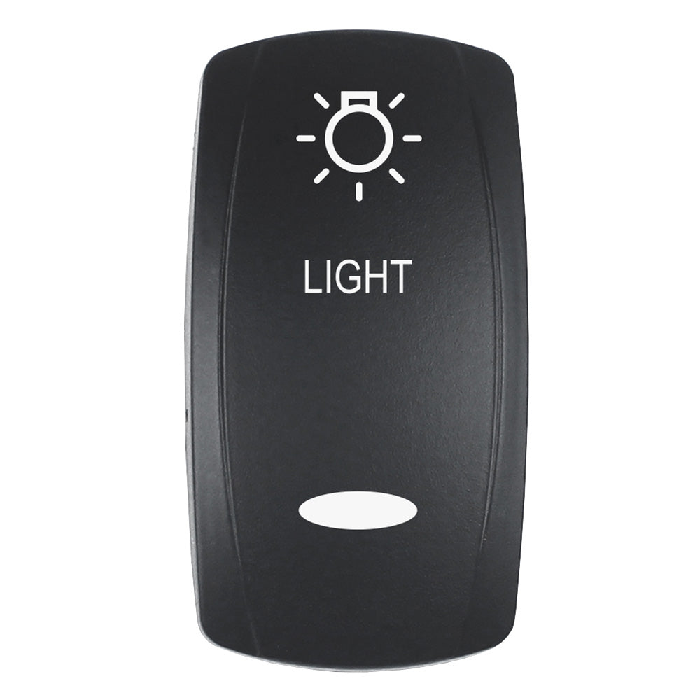 Pacer EV2LE-LT Actuator - 'LIGHT' f/V Series Contura Switches - Black - Laser Etched (Top/Bottom Light)