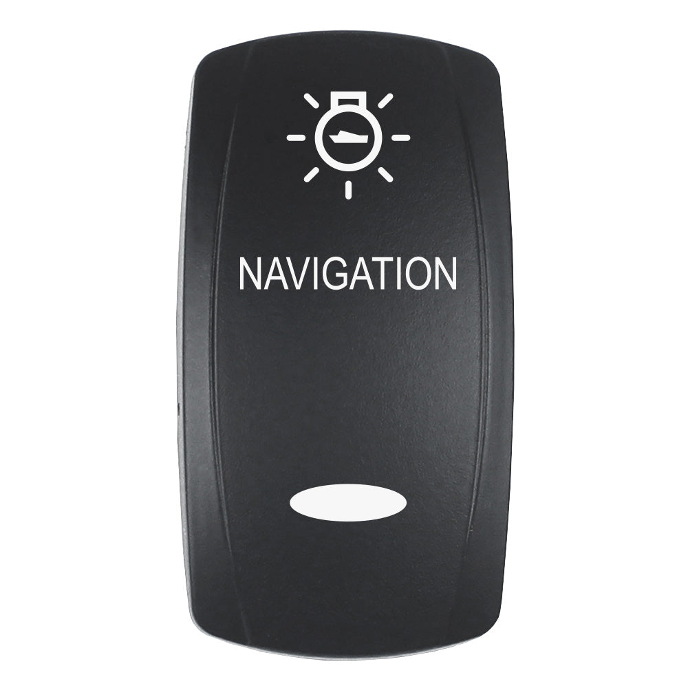 Pacer EV2LE-NAV Actuator - 'NAVIGATION' f/V Series Contura Switches - Black - Laser Etched (Top/Bottom Light)