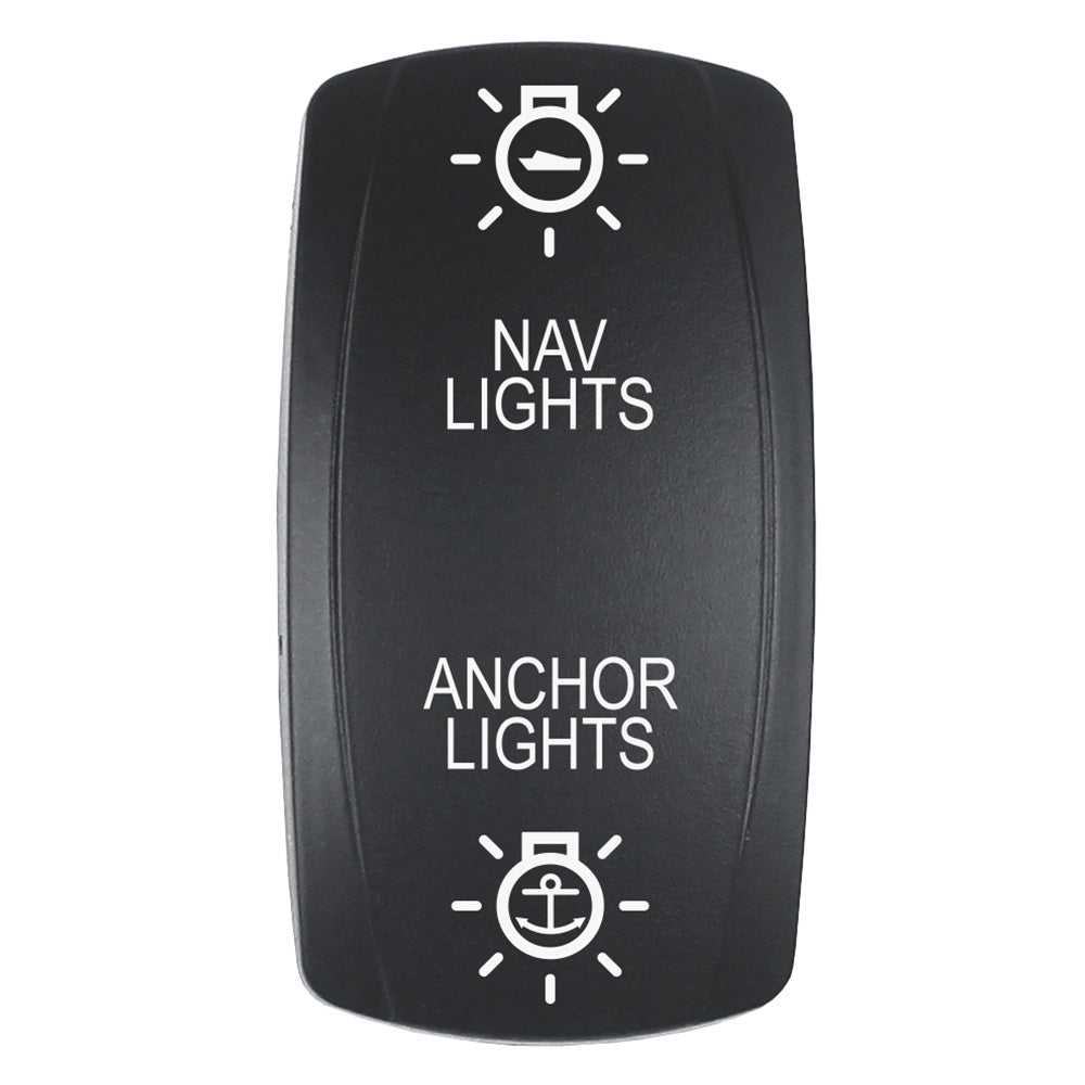 Pacer EV2LE-NAVANC Actuator - 'NAV/ANC' f/V Series Contura Switches - Black - Laser Etched (Top/Bottom Light)