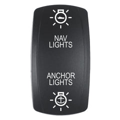Pacer EV2LE-NAVANC Actuator - 'NAV/ANC' f/V Series Contura Switches - Black - Laser Etched (Top/Bottom Light)