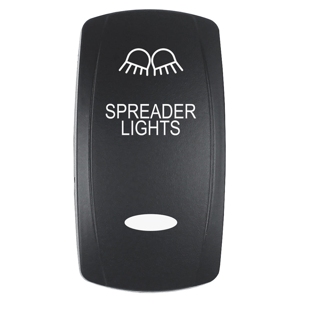 Pacer EV2LE-SPDR Actuator - 'SPREADER LIGHTS' f/V Series Contura Switches - Black - Laser Etched (Top/Bottom Light)