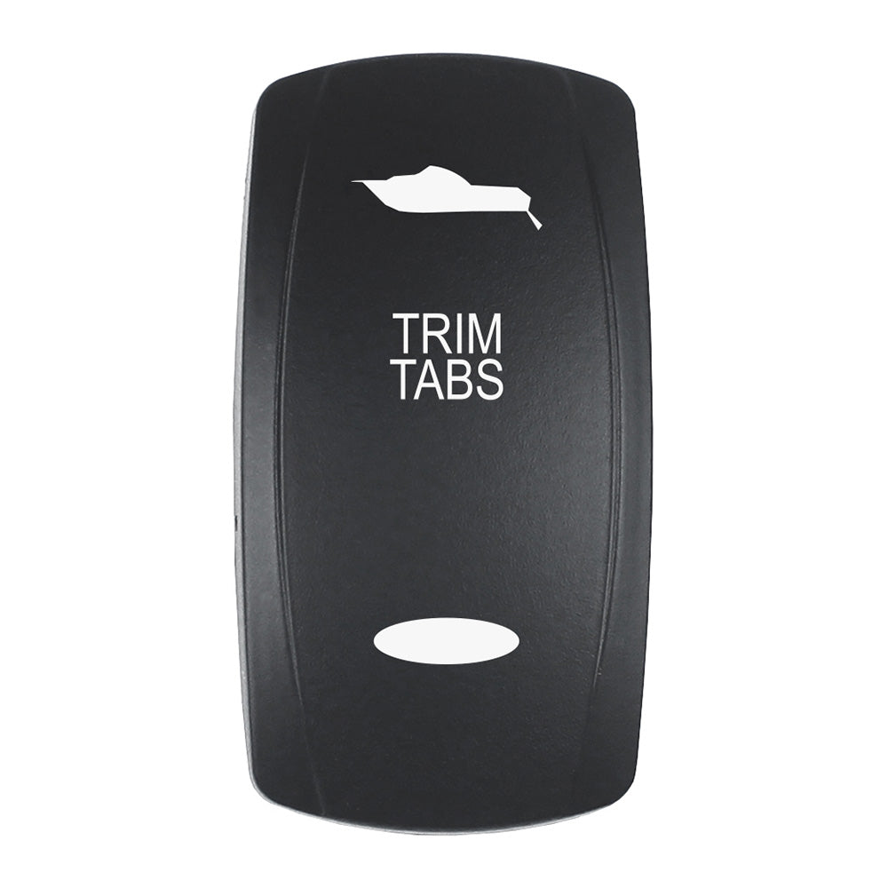 Pacer EV2LE-TRM Actuator - 'TRIM TABS' f/V Series Contura Switches - Black - Laser Etched (Top/Bottom Light)