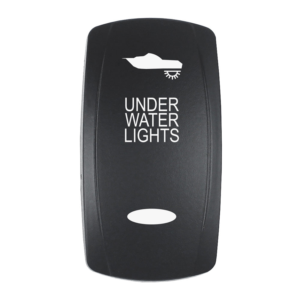Pacer EV2LE-UW Actuator - 'UNDER WATER LIGHTS' f/V Series Contura Switches - Black - Laser Etched (Top/Bottom Light)