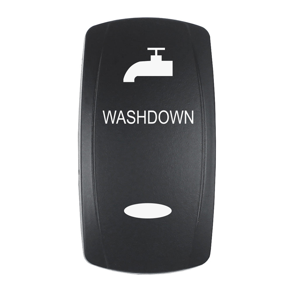 Pacer EV2LE-WSHDWN Actuator - 'WASHDOWN' f/V Series Contura Switches - Black - Laser Etched (Top/Bottom Light)