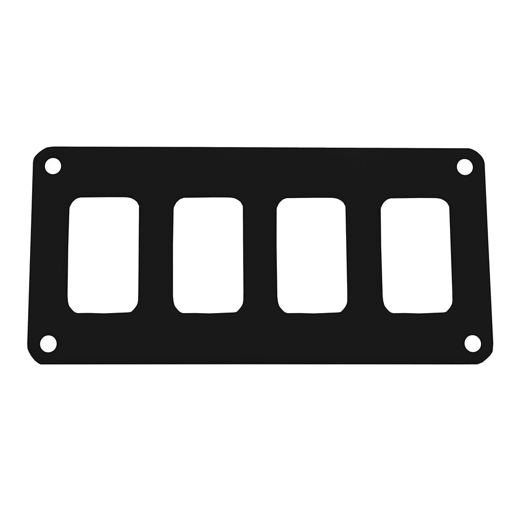 Pacer PSC-41-BK Switch Panel - 4 Switch & 1 Row - 5.5" x 2.75" - Black Powder Coated Aluminum