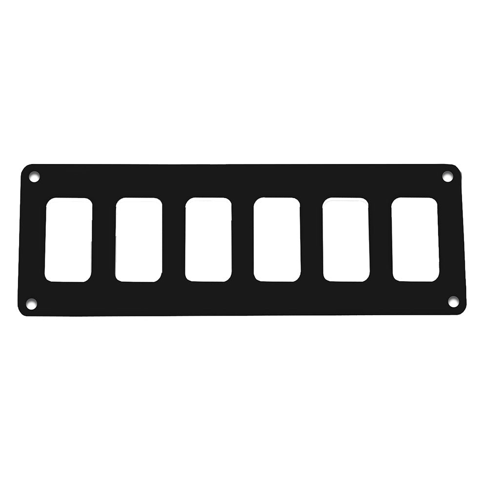 Pacer PSC-61-BK Switch Panel - 6 Switch & 1 Row - 8" x 2.75" - Black Powder Coated Aluminum