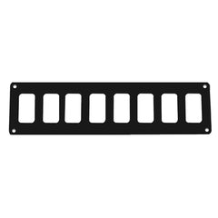 Pacer PSC-81-BK Switch Panel - 8 Switch & 1 Row - 12.5" x 2.75" - Black Powder Coated Aluminum