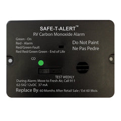 Safe-T-Alert 62-542-BL 62 Series Carbon Monoxide Alarm - 12V - RV Flush Mount - Black
