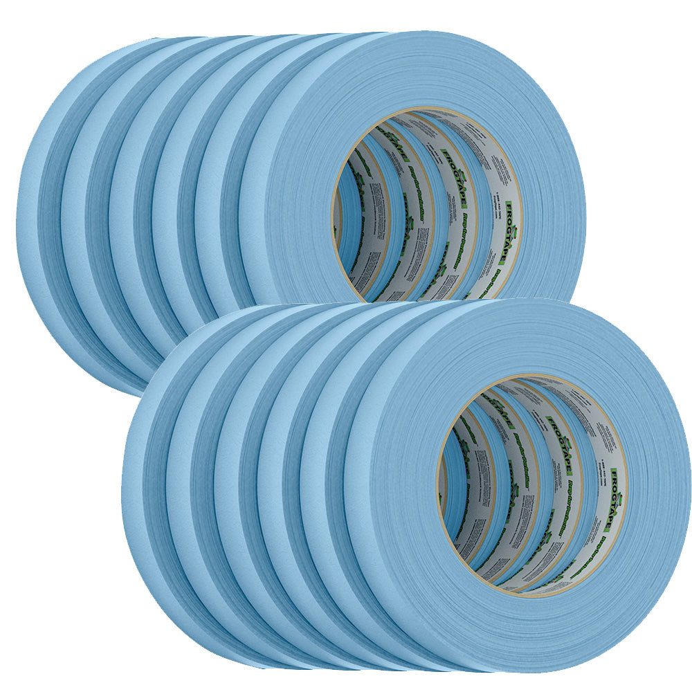 FrogTape 105770 CP 250 Medium-High Adhesion Masking Tape - 18MM x 55M x 12-Pack - Light Blue - Rated f/250 DegreeF