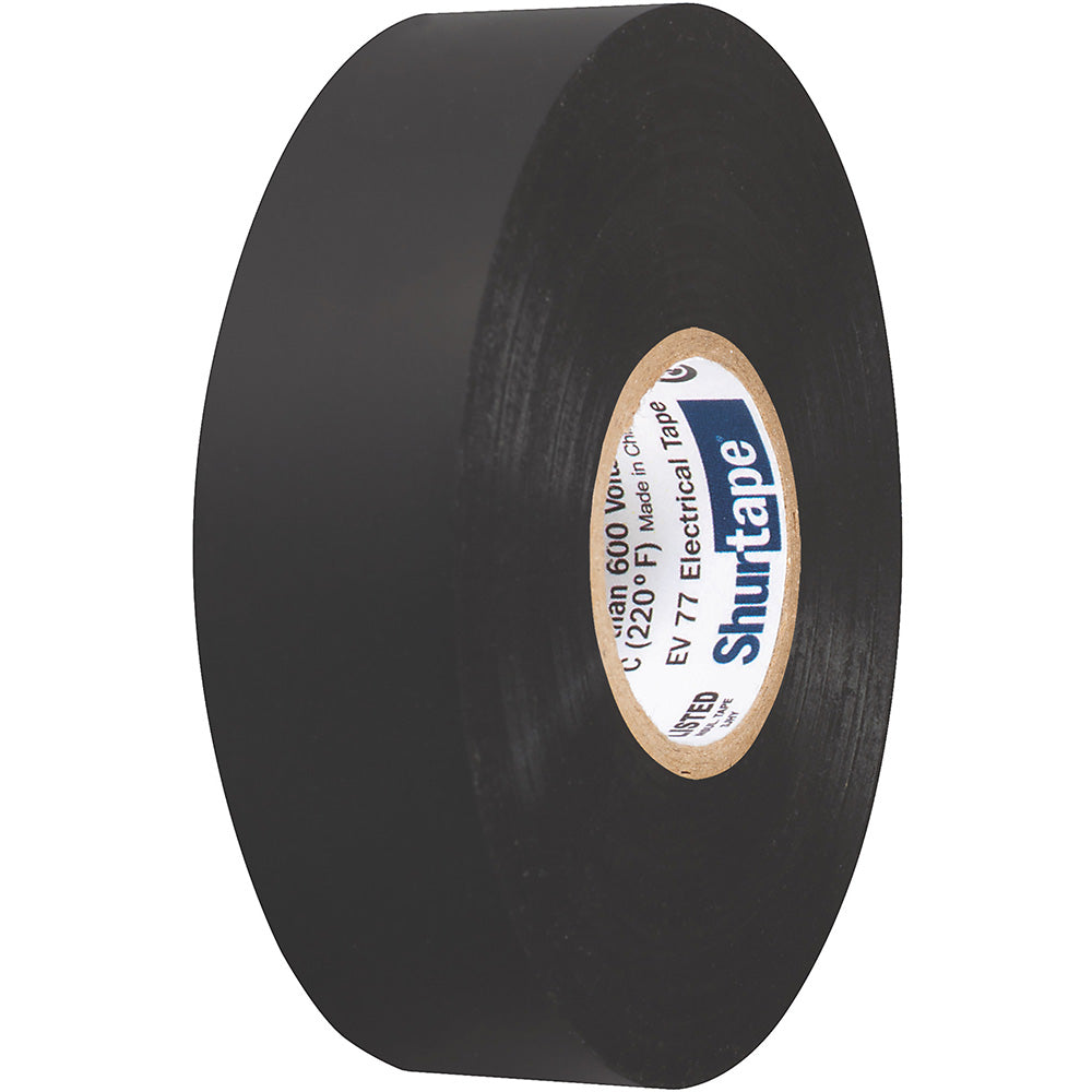 Shurtape 104706 EV 077B Professional Grade Black Electrical Tape f/Insulating & Splicing - 3/4" x 66' - 10-Pack