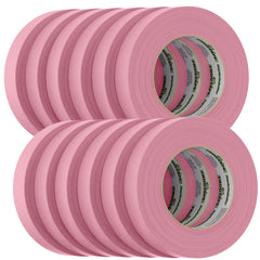 FrogTape 105333 CP 325 Medium-High Adhesion Masking Tape - 24MM x 55M x 12-Pack - Pink - Rated f/325 DegreeF