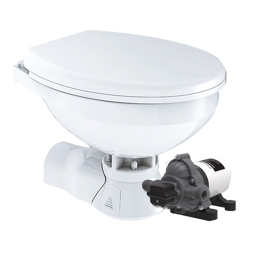 Commodore CM4RMT Quiet Flush Electric Toilet - Rear Macerator - Raw Water Pump - Regular Size