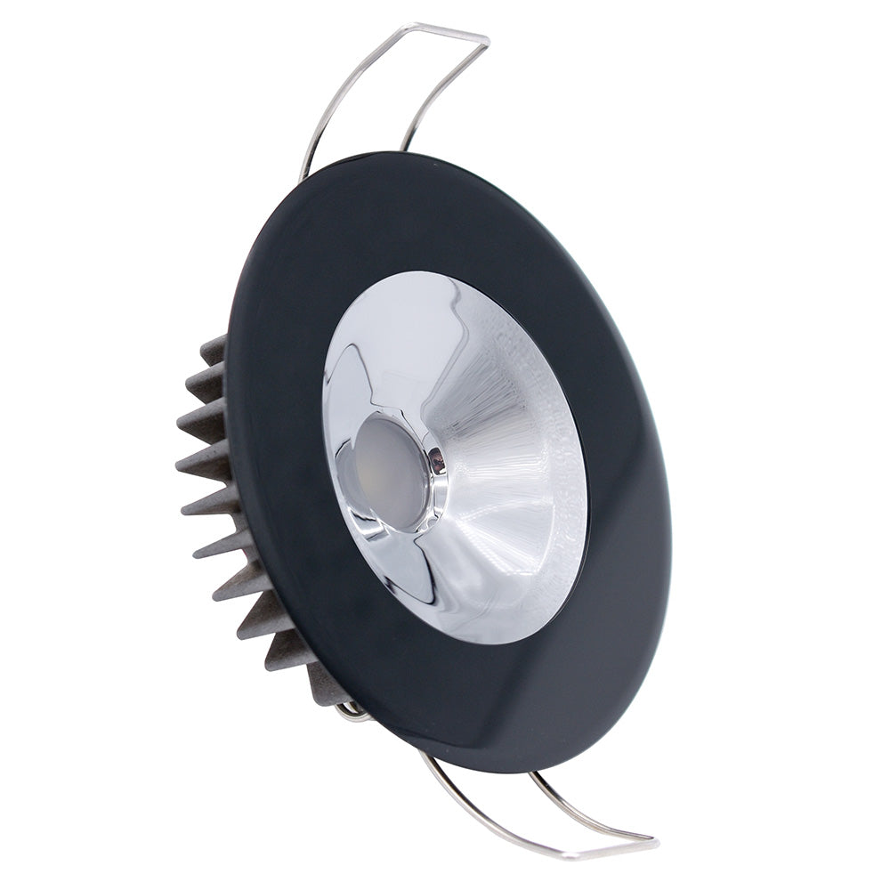 Lumitec 117163 Illusion Flush Mount LED Down Light - White - Non-Dimming - Black Housing - Chrome Reflector